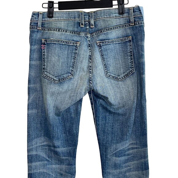 NWT CURRENT ELLIOTT Hatch Maternity Boyfriend Distressed Denim Jeans Size 25 - Picture 8 of 13